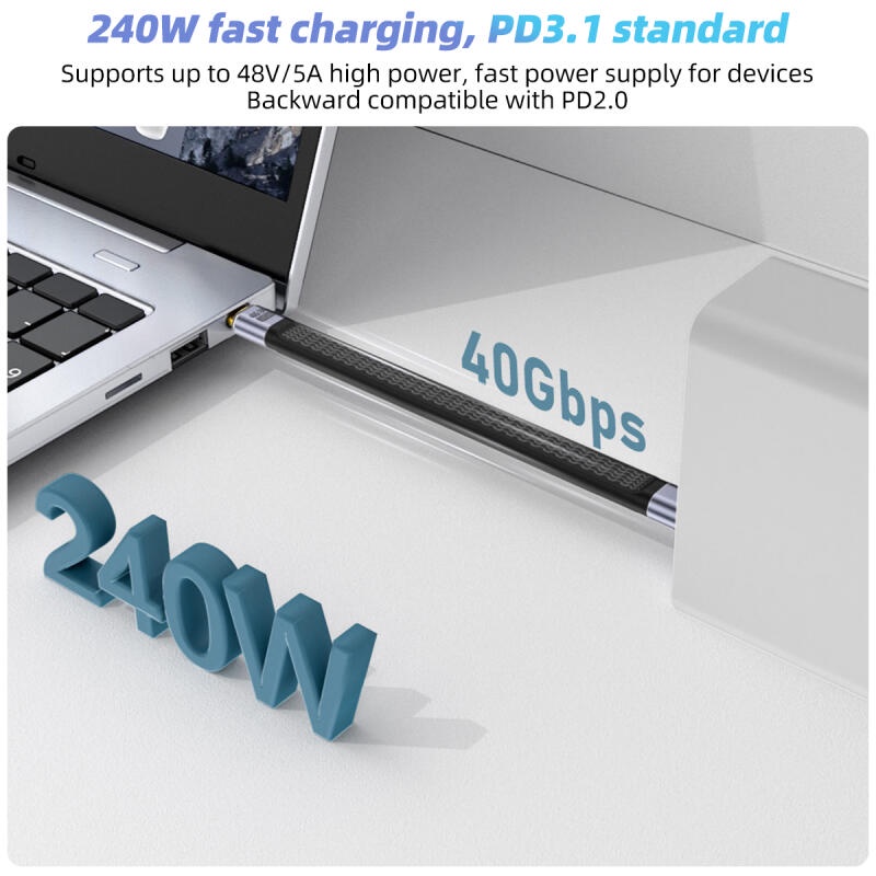 Hdoorlink สายเคเบิลอะแดปเตอร์ชาร์จเร็ว 240W 5A USB c เป็น Type c FPC USB 4.0 40Gbps Gen 3 Thunderbolt 4 8K 60Hz สําหรับ M-a-c-B-o-o-k Samsung Xiaomi - รูปที่ 2