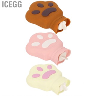 Icegg Hot Water Bag Silicone Compress Portable Cartoon Bear Paw Leakproof Micro US