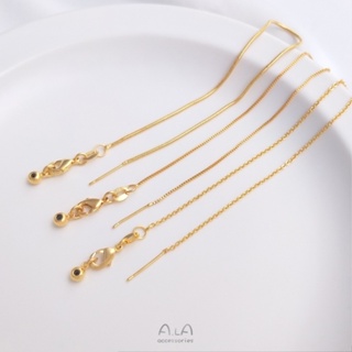 เครื่องประดับ สร้อยคอ สร้อยข้อมือ ชุบทองแท้ 24K สามารถปรับได้ DIY