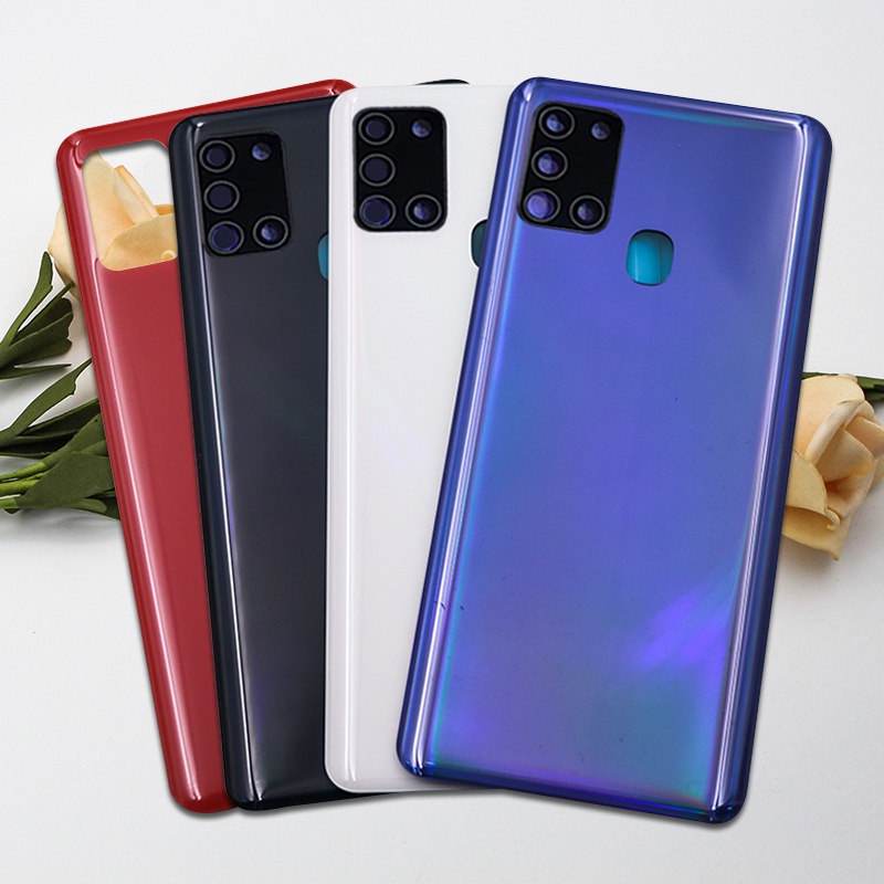 ใหม่ เคสแบตเตอรี่พลาสติก ฝาหลัง พร้อมเลนส์กระจกกล้อง แบบเปลี่ยน สําหรับ Samsung A21s A217F A217M A21