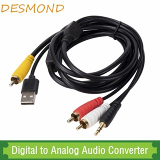 Desmond สายเคเบิลโคแอ็กเชียล เป็นอะนาล็อก SPDIF SPDIF เป็น RCA L/R RCA 3.5 มม. AUX PVC 5Gbps