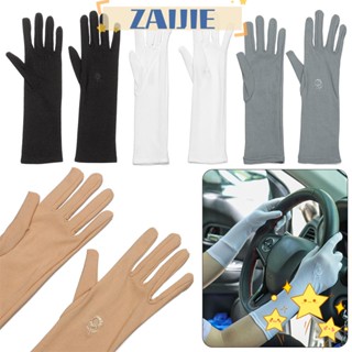 Zaijie24 ถุงมือกันแดด แบบบาง ยาวปานกลาง สําหรับผู้หญิง