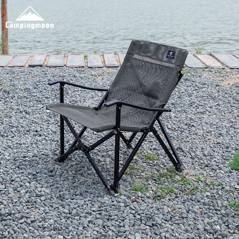 Campingmoon F-1003 Campingmoon เก้าอี้สไตล์ใหม่ฤดูร้อนกลางแจ้ง Camping ตกปลาอลูมิเนียม Breathable ตาข่ายเก้าอี้พับได้