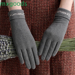 Mxgoods ถุงมือผ้ากํามะหยี่ แบบสัมผัสหน้าจอได้ แฟชั่นฤดูใบไม้ร่วง สไตล์เยอรมัน สําหรับกลางแจ้ง