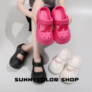 SUNNYCOLOR  รองเท้าแตะหญิง รองเท้าหัวโต แฟชั่น ธรรมดา ใส่สบายๆ 2023ใหม่ B91H0EN 36Z230909