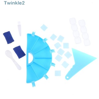 Twinkle ถาดเก็บอุปกรณ์วาดภาพปักเพชร พลาสติก ขนาด 4.33*8.27 นิ้ว สีฟ้า 6 ช่อง