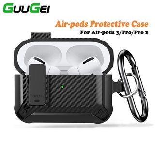 Guugei เคสหูฟังไร้สาย TPU กันกระแทก พร้อมพวงกุญแจ สําหรับ Air-pods 3 Air-pods Pro 2