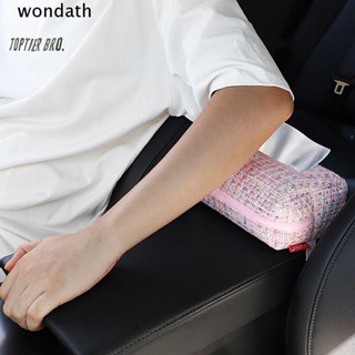 Wonda กล่องทิชชู่ในรถยนต์, ซิปเรียบ ขนาดใหญ่ ที่เก็บทิชชู่ , อุปกรณ์เสริมในรถยนต์ที่สะดวกสบาย หัวเข็มขัดปรับได้ กล่องกระดาษทิชชู่ ตกแต่งบ้าน ห้องนั่งเล่น