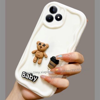 Phone Case Infinix Hot 30i 30 Play 20i 20 Play 12i 12 Play ใหม่ เคสโทรศัพท์มือถือแบบนิ่ม กันกระแทก ลายการ์ตูนหมีกาแฟ สีวาว กันน้ํา สําหรับ