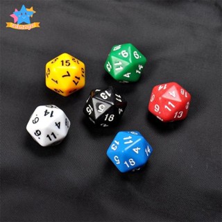 [Edstars] ลูกเต๋าเล่นเกม D20 RPG หกสีทึบแสง 1# 6 ชิ้น