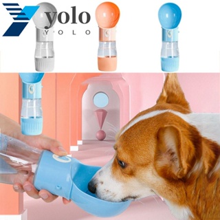 Yolo ขวดน้ําดื่มพลาสติก แบบแมนนวล ถอดออกได้ สีฟ้า สีเขียว สีชมพู สําหรับสัตว์เลี้ยง สุนัข