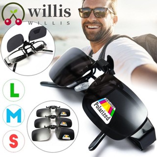 WILLIS Clip-on Sunglasses Fashion Black Yellow UV Protection Night Vision Clipon Driving Fishing Flip Up Eyewear