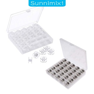 [Sunnimix1] ม้วนกระสวย 25 ชิ้น พร้อมกล่องจัดเก็บ สําหรับเย็บปักถักร้อย DIY