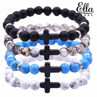 Ellastore123 สร้อยข้อมือ กําไลข้อมือ เชือกยางยืด 6 สี แฟชั่น สําหรับทุกเพศ