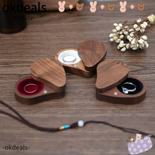 Okdeals กล่องไม้ สําหรับใส่เครื่องประดับ หมั้น งานแต่งงาน