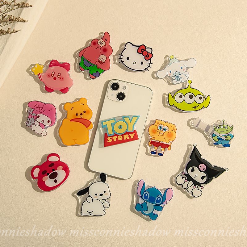การ์ตูน Toy Story Buzz Lightyear Alien น่ารัก Hello Kitty Kuromi Pochacco ขาตั้งโทรศัพท์มือถือ น่ารัก Kirby Bracket น่ารัก Winnie Spongebob Patrick Star สากล ที่จับโทรศัพท์
