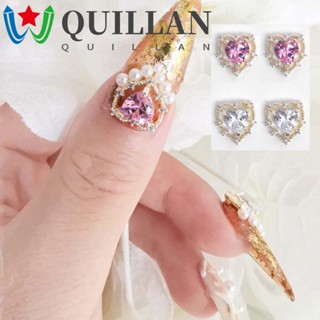 Quillan เครื่องประดับ เพทาย รูปหัวใจ หรูหรา สําหรับตกแต่งเล็บ DIY