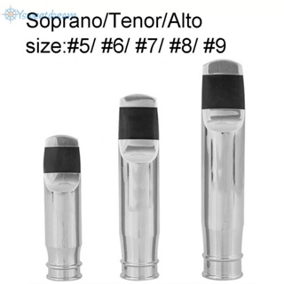 ปากเป่าแซกโซโฟน โลหะ พร้อมคลิปลิ้น สําหรับ Tenor Soprano Alto Sax ขนาด 56789