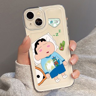 เคสโทรศัพท์มือถือซิลิโคน ใส แบบนิ่ม ลายการ์ตูนชินจัง กันกระแทก สําหรับ iPhone 7 8 Plus XS XR X XS max 11 12 13 14 15 Pro max 12 Pro 13 Pro max เคสป้องกัน 14 Pro max