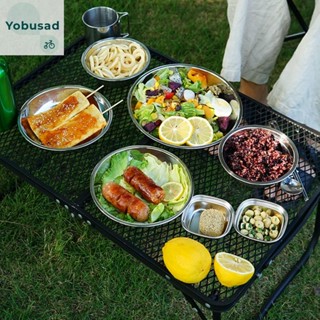 [Yobusad.th] ชุดจานชามปิกนิก แบบพกพา สําหรับตั้งแคมป์กลางแจ้ง 17 ชิ้น