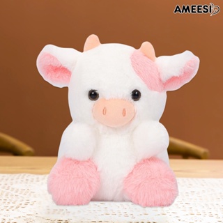 Ameesi ตุ๊กตาวัว 3D ผ้าฝ้าย PP นิ่ม สีชมพู เหมาะกับของขวัญวันเกิด ของเล่นสําหรับเด็ก ห้องนั่งเล่น