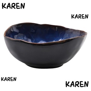 Karen ชามเซรามิค 6*5*2.5 นิ้ว อเนกประสงค์ สีฟ้า สําหรับร้านอาหาร