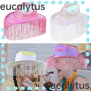 Eucalytus1 หมวกคาวบอย ประดับพลอยเทียม สไตล์ตะวันตก เครื่องประดับแฟชั่น