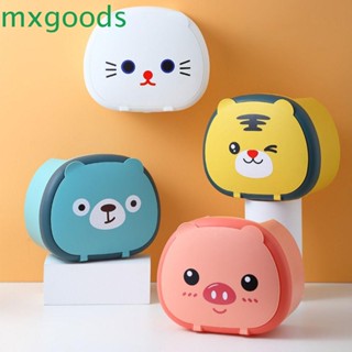 Mxgoods กล่องทิชชู่ อเนกประสงค์ ลายการ์ตูนสัตว์ ไม่ต้องเจาะ ความจุขนาดใหญ่ สําหรับห้องน้ํา