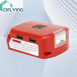 [Ciflys.Th] อะแดปเตอร์เชื่อมต่อแบตเตอรี่ USB คู่ 12V 2A 18V สําหรับ Milwaukee