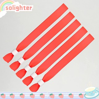 SOLIGHTER สายรัดข้อมือ สีแดง สายรัดแขน ปรับได้ 100 ชิ้น