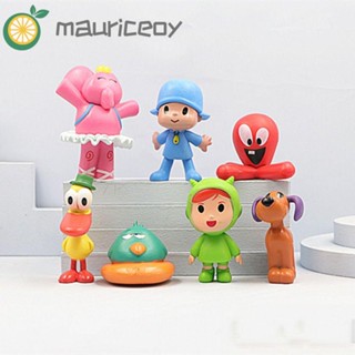 Mauriceoya 7 ชิ้น / เซต POCOYO ฟิกเกอร์ อะนิเมะ นก โมเดลของเล่น POCOYO ตุ๊กตา PVC คาวาอี้ เป็ด ช้าง POCOYO เครื่องประดับโต๊ะ ฟิกเกอร์ เก็บสะสม