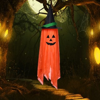 Halloween_ หมวกแม่มด ผ้าฟาบริค สําหรับแขวนตกแต่งปาร์ตี้ฮาโลวีน