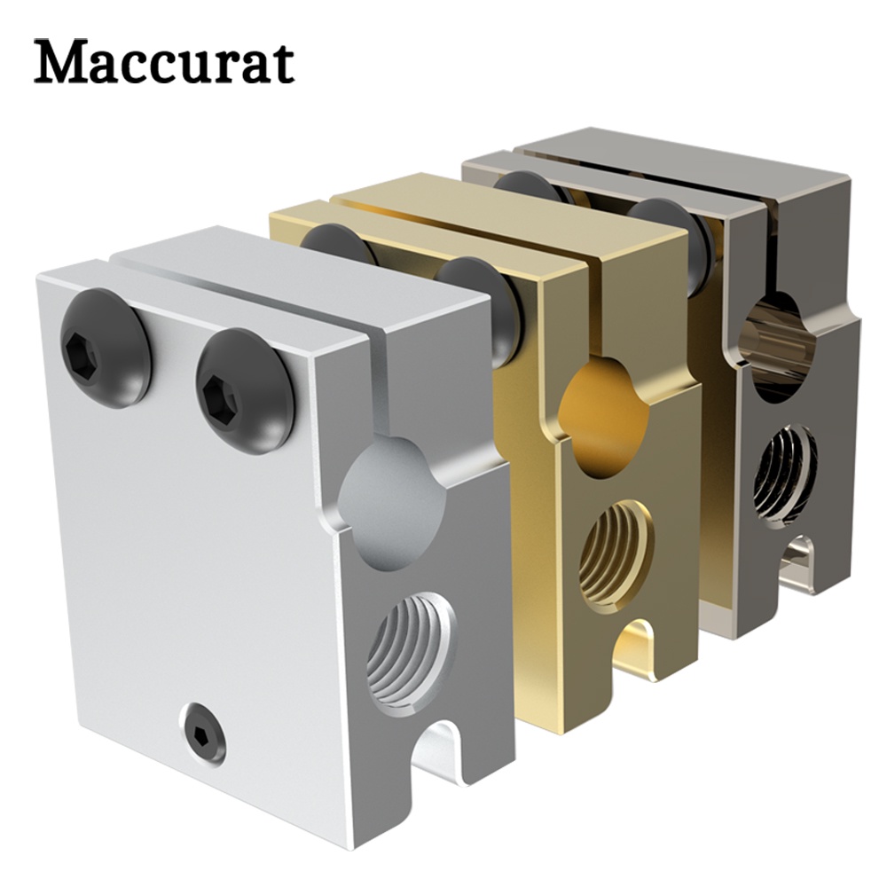 High Quality V6 Volcano Aluminum or Plated Copper Brass Heat Block for PT100 HT-100K Hotend 3D Print