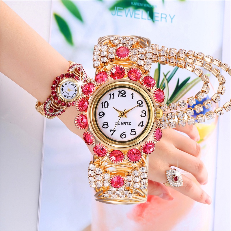 ผู้หญิงข้อมือโซ่สร้อยข้อมือนาฬิกา charm พู่สร้อยข้อมือสร้อยข้อมือเพชรนาฬิกาสําหรับ Chrismas เทศกาลของขวัญปาร์ตี้