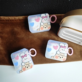 เคสหูฟังบลูทูธไร้สาย ทรงสี่เหลี่ยม ลายหัวกระต่าย และหมี สร้างสรรค์ สําหรับ AirPods Pro2 Apple 1 2 3