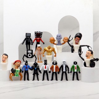 ชุดตุ๊กตาฟิกเกอร์ Skibidi Toilet Action Figure Game ของเล่นสําหรับเด็ก 12 ชิ้น