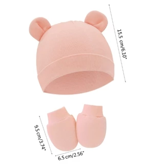 Newborn Baby Hat Scratch Resistant Gloves Socks Set for Boys Girls Shower