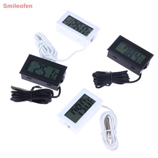 [Smileofen] เครื่องวัดอุณหภูมิดิจิทัล LCD 1 เมตร พร้อมโพรบกันน้ํา เซนเซอร์อุณหภูมิเซลเซียส ฟาเรนไฮต์ สําหรับตู้เย็น ตู้ปลา ใหม่