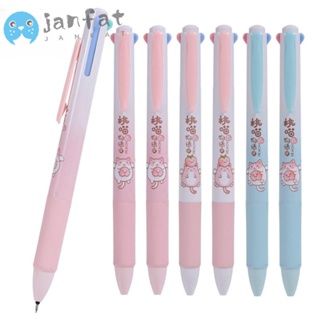 Janfat ปากกาหมึกเจล ลายการ์ตูนแมวพีชน่ารัก 4 สี 6 ชิ้น ต่อชุด