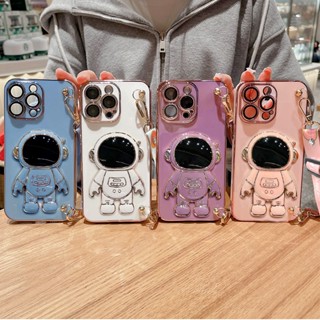 เคสโทรศัพท์มือถือแบบนิ่ม ลายนักบินอวกาศ 3D พร้อมสายคล้อง หรูหรา สําหรับ VIVO Y77 Y77e VIVO Y91 Y93 Y95 VIVO Y91C VIVO Y78 Y78+ VIVO Y36