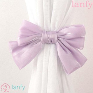 Lanfy คลิปหนีบผ้าม่าน ผ้าชีฟอง รูปโบว์ สไตล์โมเดิร์น สวยหรู