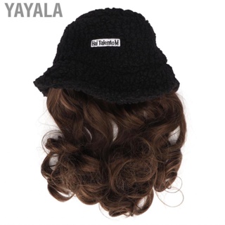 Yayala Long Wig Wool Bucket Hat  Comfortable Breathable Soft Curly Detachable for Travel
