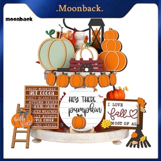 &lt;moonback&gt; ถาดฟักทอง ของขวัญฮาโลวีน พร้อมป้ายฟักทอง สําหรับตกแต่งปาร์ตี้ และเทศกาล บ้านฟาร์ม