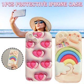 Rainbow Heart Phone Case Protective Case for iPhone 12/13/14/Pro/Plus/ProMax