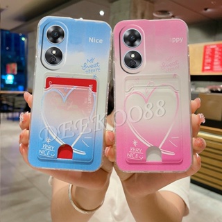 เคสโทรศัพท์มือถือแบบนิ่ม TPU พร้อมช่องใส่บัตร สําหรับ OPPO A38 A58 A78 A98 4G 5G 2023 A38