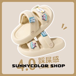 SUNNYCOLOR  รองเท้าแตะหญิง รองเท้าหัวโต แฟชั่น ธรรมดา ใส่สบายๆ 2023ใหม่ FBT23904TA 36Z230909