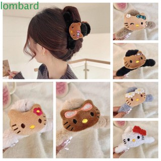 Lombard กิ๊บติดผมหางม้า ผ้ากํามะหยี่ขนนิ่ม ลายการ์ตูนแมว KT Y2K ขนาดใหญ่ สําหรับเด็กผู้หญิง