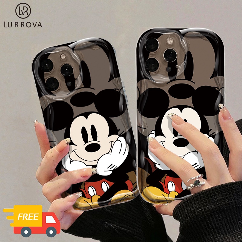 Oppo Reno12 F 5G Reno 12 5G Reno 11 F Reno 11 5G Reno11 Pro Reno 10 Pro Reno 8T Reno 8Z 5G Reno 7Z 5G Reno8 Reno 7 4G Reno 6 5G Reno 5 Reno 4F สีดํา Mickey ถือ ซิลิโก