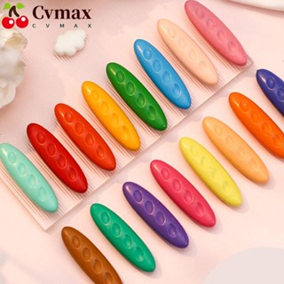 Cvmax ดินสอสีพลาสติก ลบได้ รูปถั่วลิสง คุณภาพสูง ล้างทําความสะอาดได้ สําหรับนักเรียน 12 24 36 สี