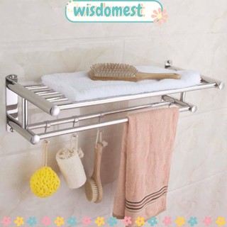 WISDOMEST ราวแขวนผ้าขนหนู สเตนเลส แบบติดผนังห้องน้ํา